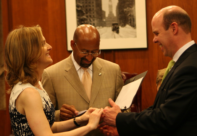 Mayor Nutter performing a ceremony